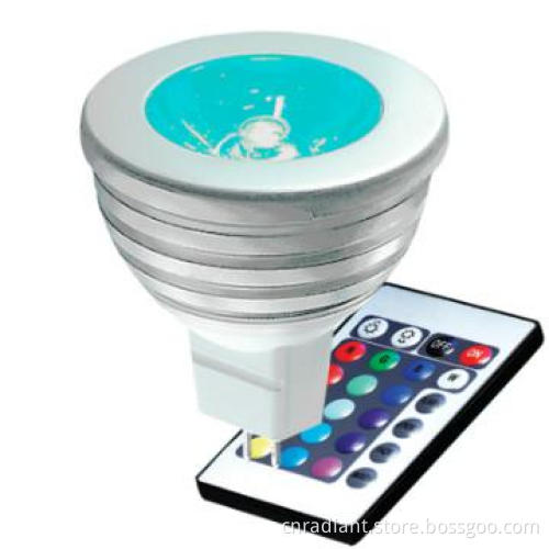 16-colors, IR remote controlled 4-7m distance, 3w gu10 colour changing